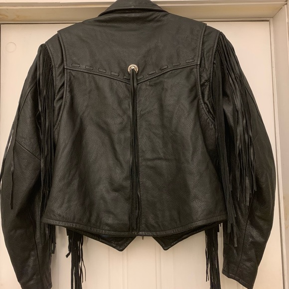Harley Davidson Fringe Leather Motorcycle Jacket - Picture 2 of 4